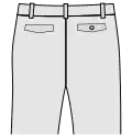 Hose mit Pattentaschen (rechts zusätzlich Knopf)