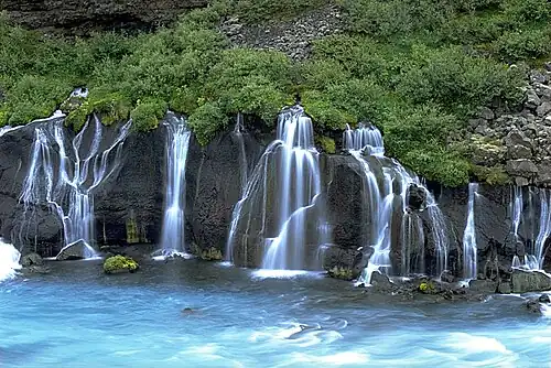Hraunfossar, Detailansicht