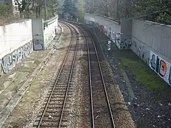 Ehemalige Station Unter-Döbling; Blickrichtung Osten bzw. Richtung Heiligenstadt