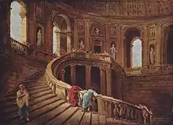 Treppe im Palazzo Farnese in Caprarola, 2. Hälfte 18.&nbsp;Jh., Louvre