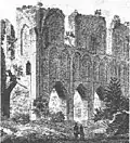 Südliche Mittelschiffsmauer, Bild von Hardegen 1867