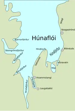 Die Buchten von Húnaflói und die Gemeinden in Húnavatnssýsla
