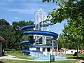 Wasserrutschbahn am Strand von Balatongyörök