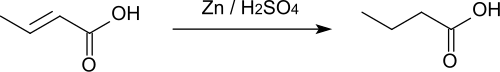Hydrierung von Crotonsäure