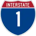 Einstellige Nummerntafel an Interstate Highways.
