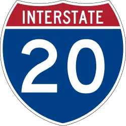 Straßenschild der I-20