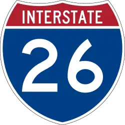 Straßenschild der I-26