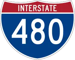 Straßenschild der I-480