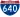 Straßenschild der I-640