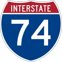 Straßenschild der I-74