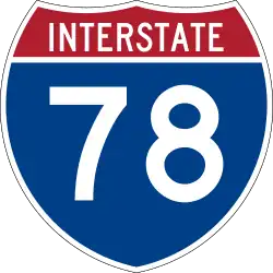 Straßenschild der I-78