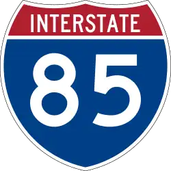 Straßenschild der I-85
