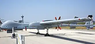 IAI Heron TP Eitan Drohne der 210. Staffel „White Eagle“, stationiert auf Tel Nof