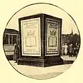 Werbesäule auf einer Postkarte zur IBA 1927