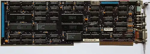 Platinenlayout des original IBM EGA-Karte (Belegung siehe Tabelle)