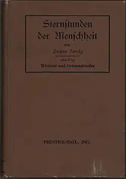 Sternstunden der Menschheit, Ausgabe bei Prentice-Hall für US-amerikanische Germanistikstudenten, Einband und Titelblatt