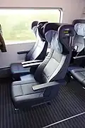 Nach vorne ausgezogener Sitz