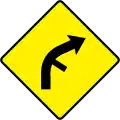 W-010-R Seitenstraße auf der Innenseite der Kurve – rechts
