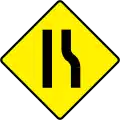 W-070-R Einseitig verengte Fahrbahn – rechts