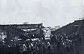 Von polnischen Aufständischen gesprengte Oder-Brücke in Szczepanowitz bei Oppeln (1921).