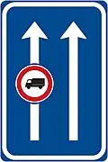 IP-21 Beschränkung auf einem Fahrstreifen