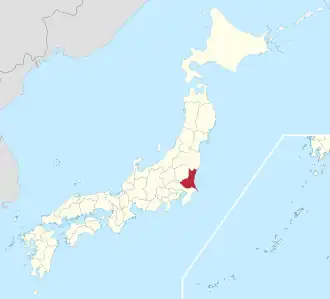 Lage der Präfektur Ibaraki in Japan