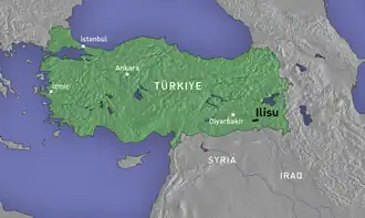 Lage des Staudamms im Südosten der Türkei
