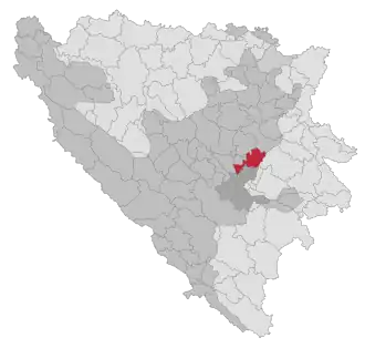 Lage der Gemeinde Ilijaš in Bosnien und Herzegowina (anklickbare Karte)
