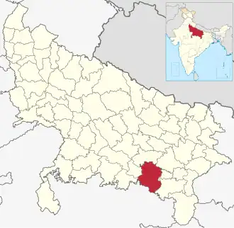 Positionskarte des Distrikts Prayagraj