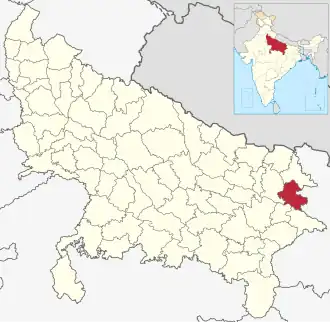 Positionskarte des Distrikts Deoria