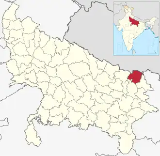 Positionskarte des Distrikts Maharajganj