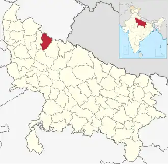 Positionskarte des Distrikts Rampur