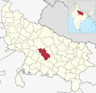 Positionskarte des Distrikts Unnao