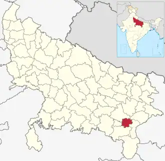 Positionskarte des Distrikts Varanasi