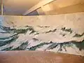 "Bewegtes Meer III" 2020 Öl auf Leinwand 250 × 570&nbsp;cm (dreiteilig), im Atelier Berlin