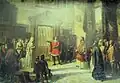 Domenico Malatesta und seine Frau Violante weihen die Malatesta-Bibliothek ein