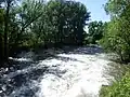 Die Innerste an der ehemaligen Graupenmühle bei Hochwasser