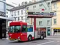 Turmwagen von Stadtbus Winterthur im Einsatz, Umbau unter Verwendung von Autobus-Teilen