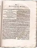 1. Seite Intelligenz-Blatt 1821