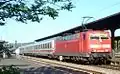 DB-Intercity mit Mehrsystem-Elektro­lokomotive der Baureihe 181.2 auf der Moselstrecke in Wittlich&nbsp;Hbf