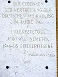 Gedenktafel zur Vertreibung