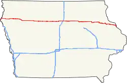 Karte der Iowa Highway 3
