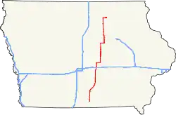 Karte der Iowa Highway 14