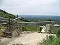 Austritt aus dem Isteinerblock mit Gurtförderer zu den 2 3500&nbsp;m2 Silos
