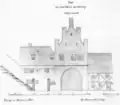 Zeichnung der Ostseite (Außenseite) des Isartors von 1863