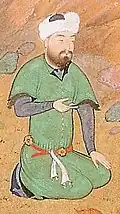 Vermutlich ein Porträt des Sultans Ḥoseyn Mirzā Bāygharā als Iskander. Vgl. dessen Porträts oben.