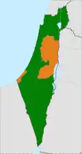 Lage von Israel und Palästina