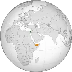Lage von Israel und Somaliland