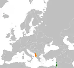 Lage von Israel und Albanien
