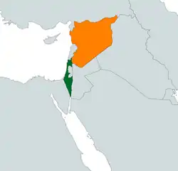 Lage von Israel und Syrien